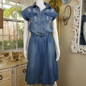 Vintage Denim Shirtmaker Dress Sz S